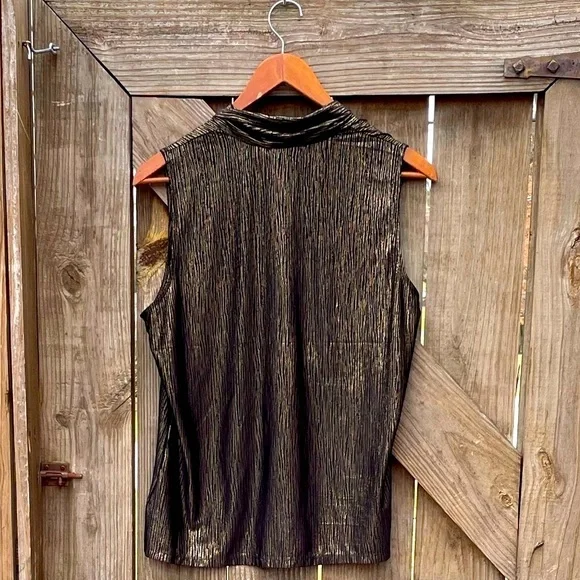 Nine West black and gold sleeveless kit top - Picture 8 of 8